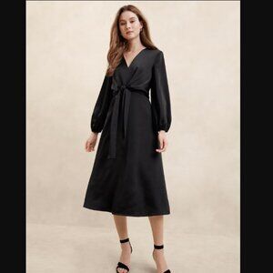 Banana Republic Satin Tie-Front Midi Dress